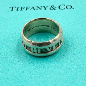Authentic Tiffany & Co 925 Silver Atlas Wide Ring Size 6